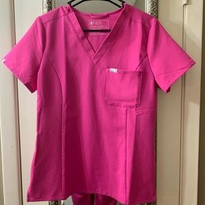*limited edition* electric pink figs scrub top